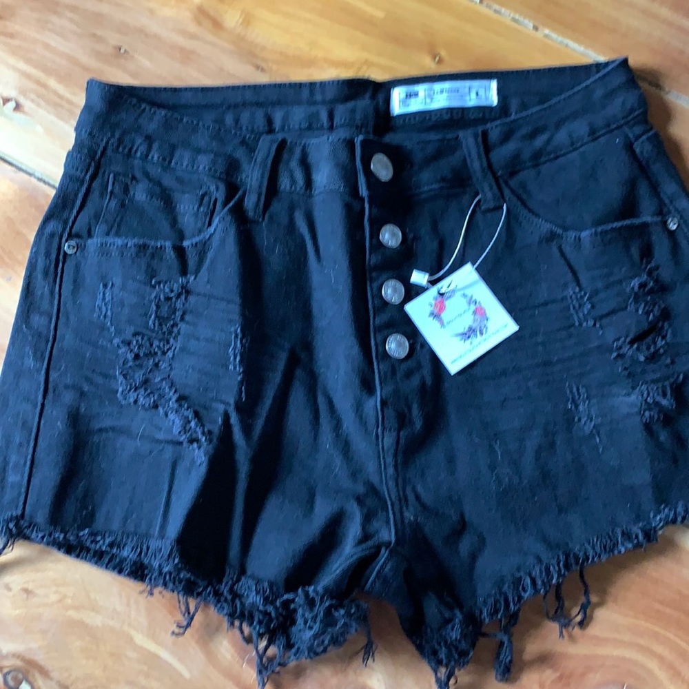 High rise l & m Jean shorts size large black
